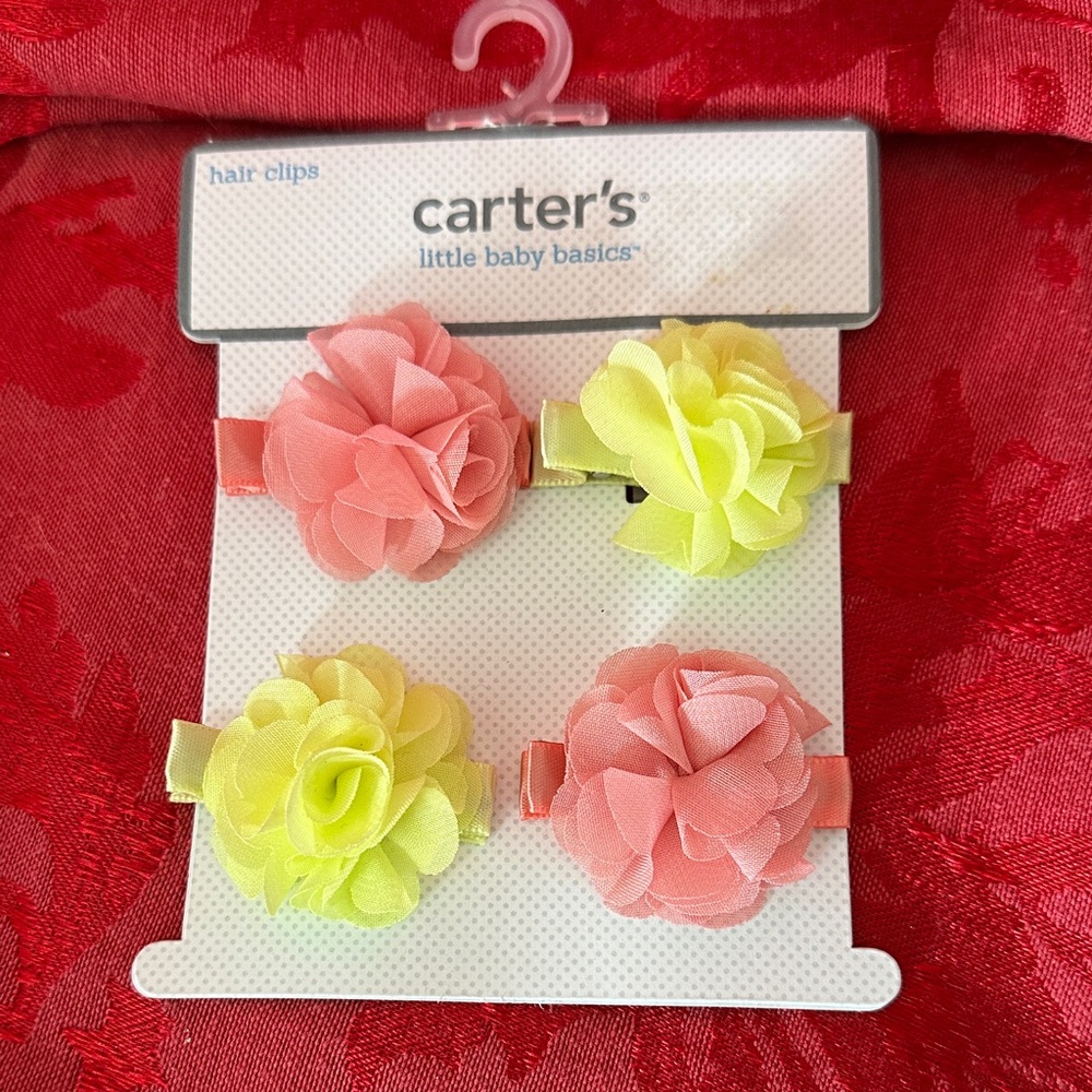 🌵 3/$15 Carter's Rosy and Sunny Hair Clips Set (see description)